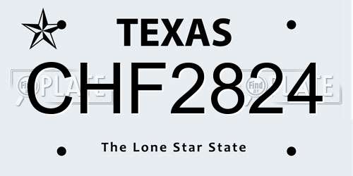 CHF2824 Texas License Plate