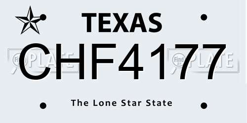 CHF4177 Texas License Plate