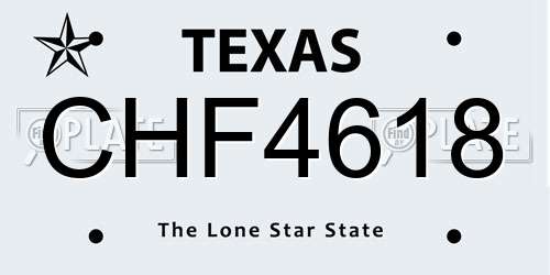 CHF4618 Texas License Plate