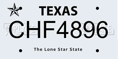 CHF4896 Texas License Plate