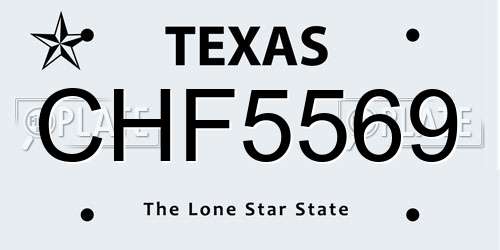 CHF5569 Texas License Plate
