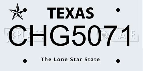 CHG5071 Texas License Plate