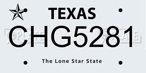CHG5281 Texas License Plate