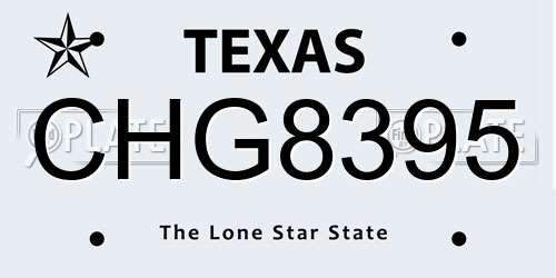 CHG8395 Texas License Plate
