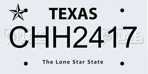 CHH2417 Texas License Plate