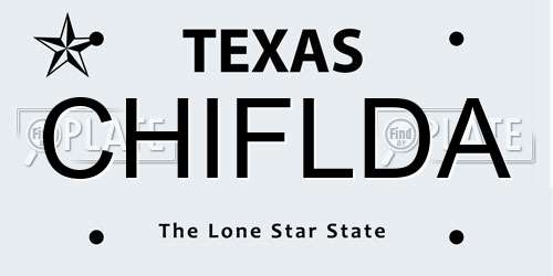 CHIFLDA Texas License Plate