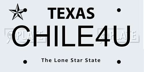 CHILE4U Texas License Plate