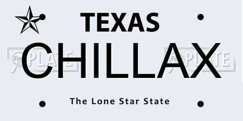 CHILLAX Texas License Plate