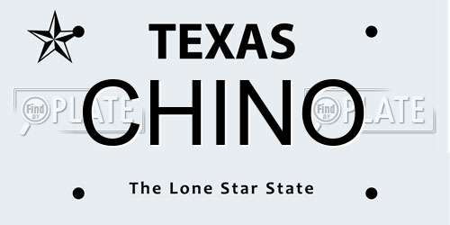 CHINO Texas License Plate