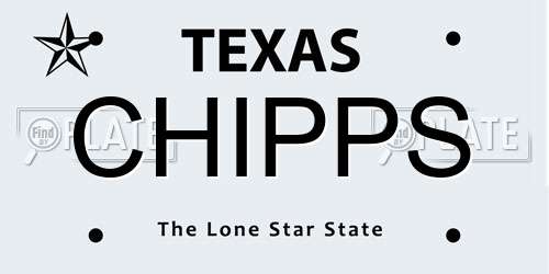 CHIPPS Texas License Plate