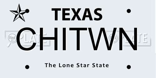 CHITWN Texas License Plate