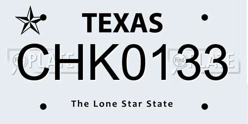 CHK0133 Texas License Plate