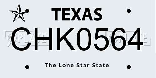 CHK0564 Texas License Plate