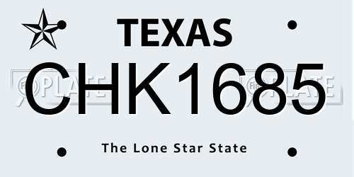 CHK1685 Texas License Plate