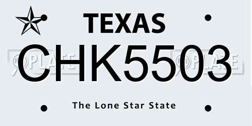 CHK5503 Texas License Plate