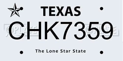 CHK7359 Texas License Plate