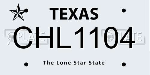 CHL1104 Texas License Plate