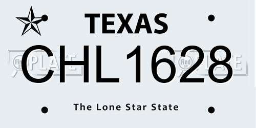 CHL1628 Texas License Plate