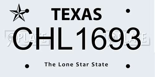 CHL1693 Texas License Plate