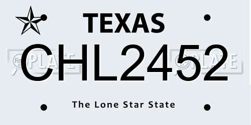 CHL2452 Texas License Plate