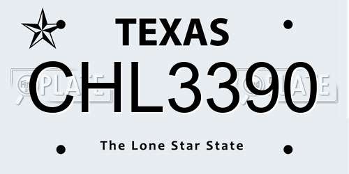 CHL3390 Texas License Plate