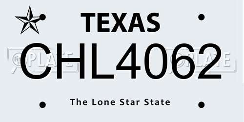 CHL4062 Texas License Plate