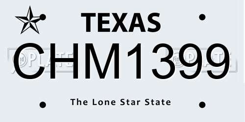 CHM1399 Texas License Plate