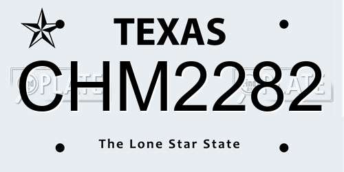 CHM2282 Texas License Plate