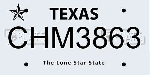 CHM3863 Texas License Plate