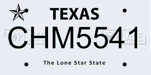 CHM5541 Texas License Plate