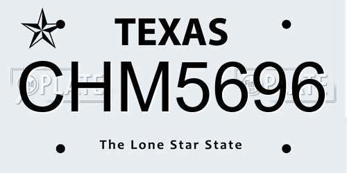 CHM5696 Texas License Plate