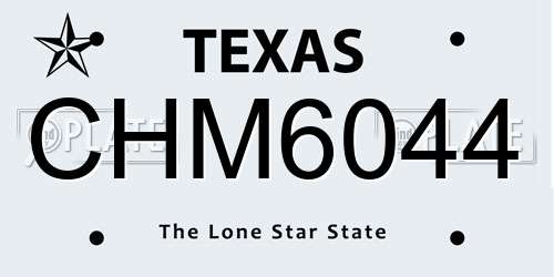 CHM6044 Texas License Plate