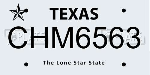 CHM6563 Texas License Plate