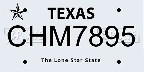 CHM7895 Texas License Plate