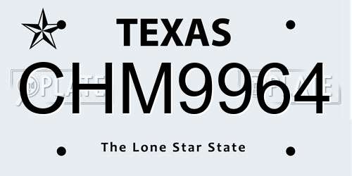 CHM9964 Texas License Plate