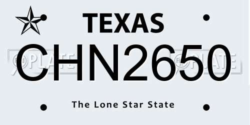 CHN2650 Texas License Plate