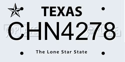 CHN4278 Texas License Plate