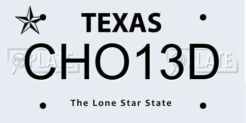 CHO13D Texas License Plate
