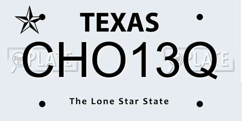 CHO13Q Texas License Plate