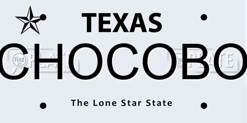 CHOCOBO Texas License Plate