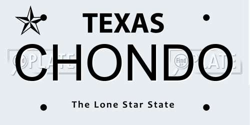 CHONDO Texas License Plate