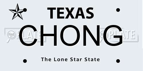 CHONG Texas License Plate