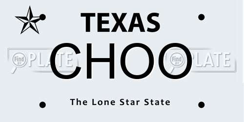 CHOO Texas License Plate