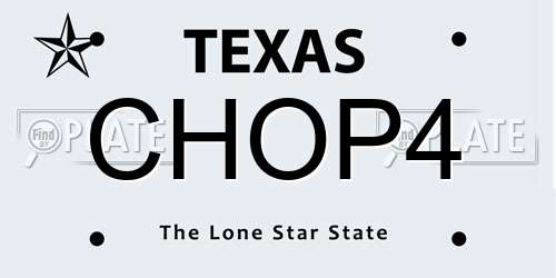 CHOP4 Texas License Plate