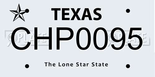 CHP0095 Texas License Plate
