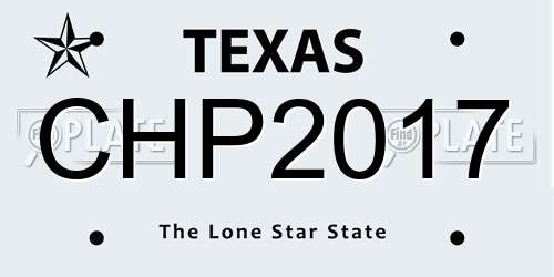 CHP2017 Texas License Plate