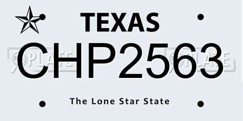 CHP2563 Texas License Plate