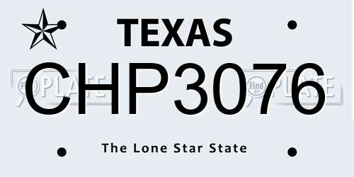 CHP3076 Texas License Plate