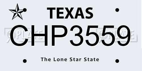 CHP3559 Texas License Plate