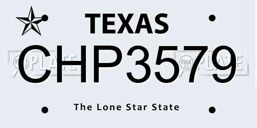 CHP3579 Texas License Plate